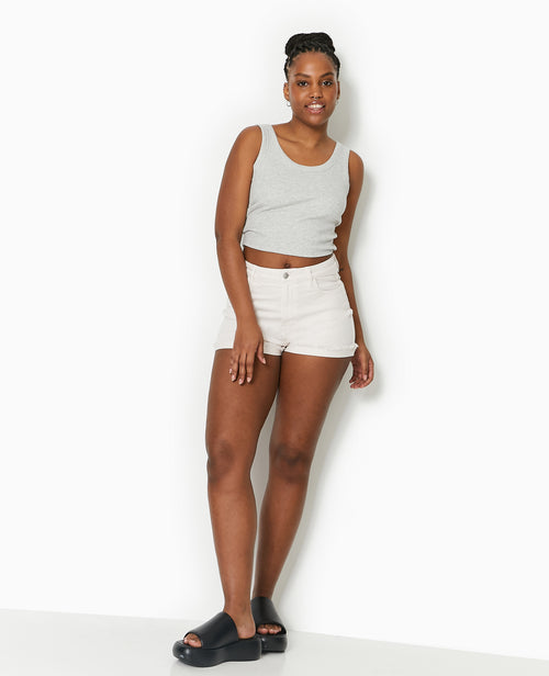 Short en jean taille haute avec élasthane - PIMKIE - 1