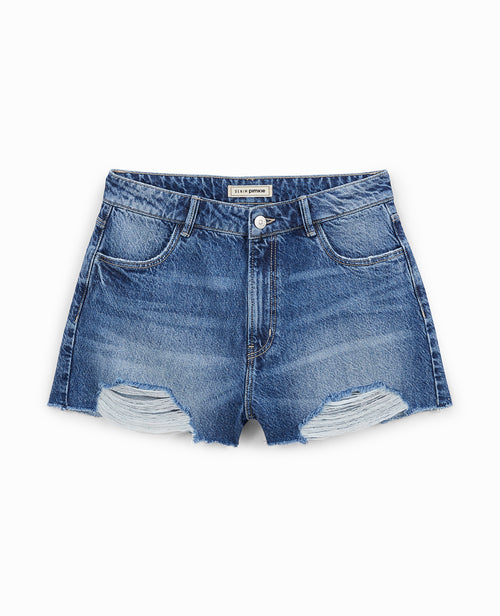 Short en jean coupé effet destroy - PIMKIE - 5