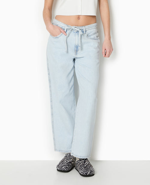 Jean baggy taille basse avec ceinture à nouer - PIMKIE - 5