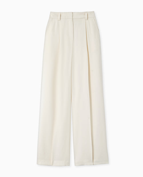 Pantalon large et droite en tissu fluide - PIMKIE - 4