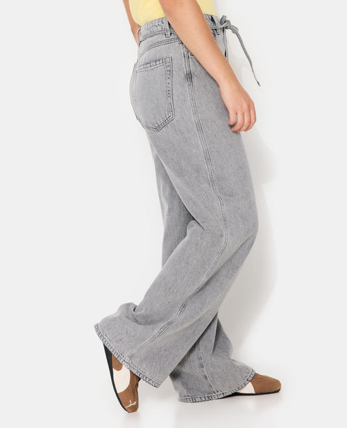 Jean baggy taille basse avec ceinture à nouer - PIMKIE - 2