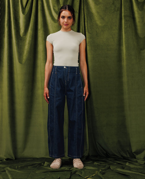 Jean barrel avec jeux de couture et bouton décalé - PIMKIE - 1