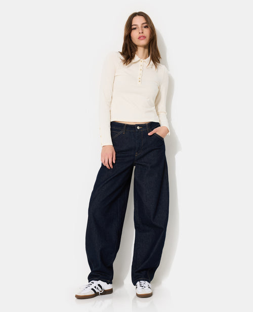 Jean barrel taille haute - PIMKIE - 1