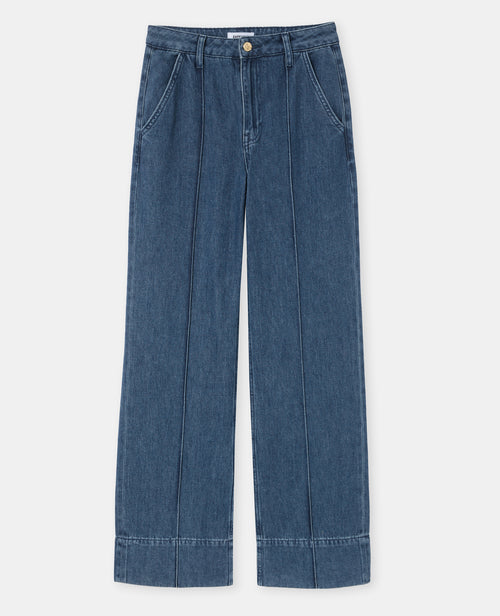 Jean straight taille haute avec plis cousus - PIMKIE - 4