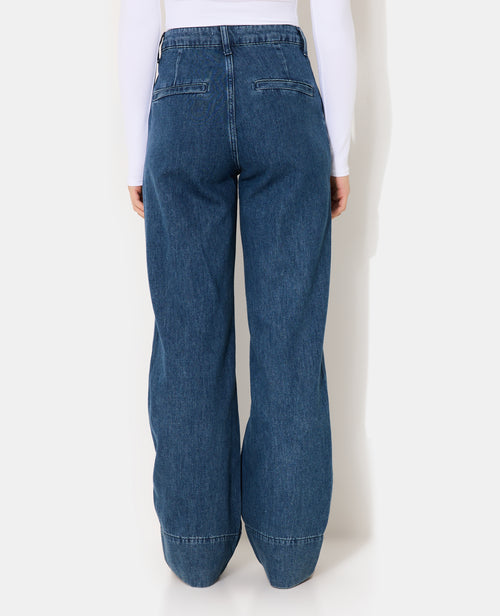 Jean straight taille haute avec plis cousus - PIMKIE - 6