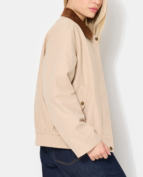 Manteau court en toile avec col velours - PIMKIE - 2