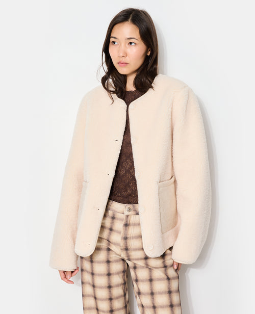 Blouson en sherpa façon peau lainée - PIMKIE - 7