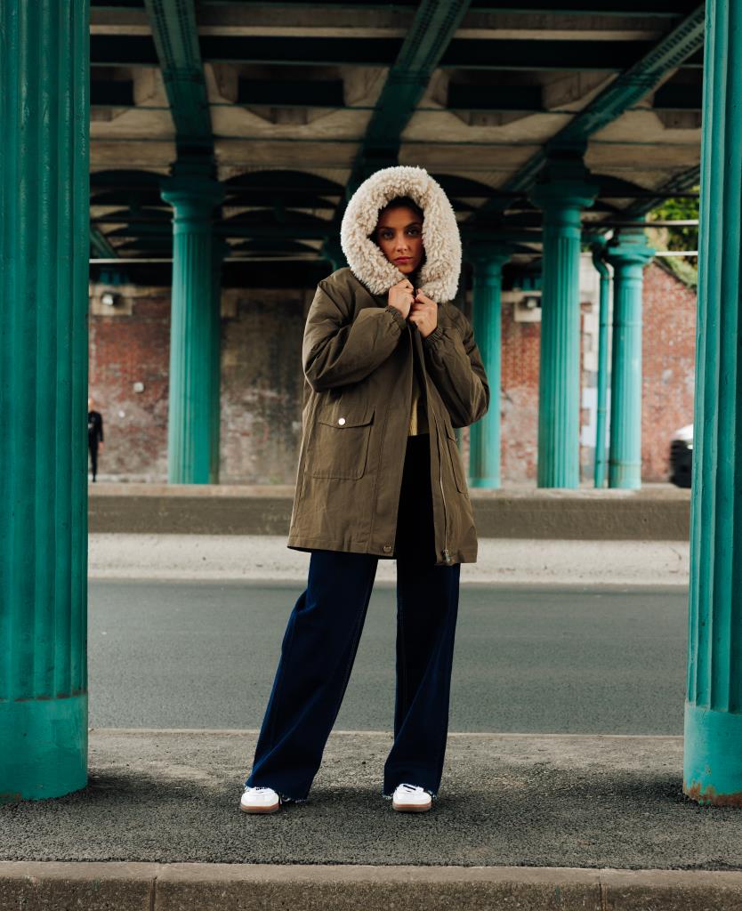 Parka doublée fourrure avec capuche