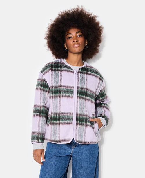 Manteau court matelassé motif carreaux - PIMKIE - 1