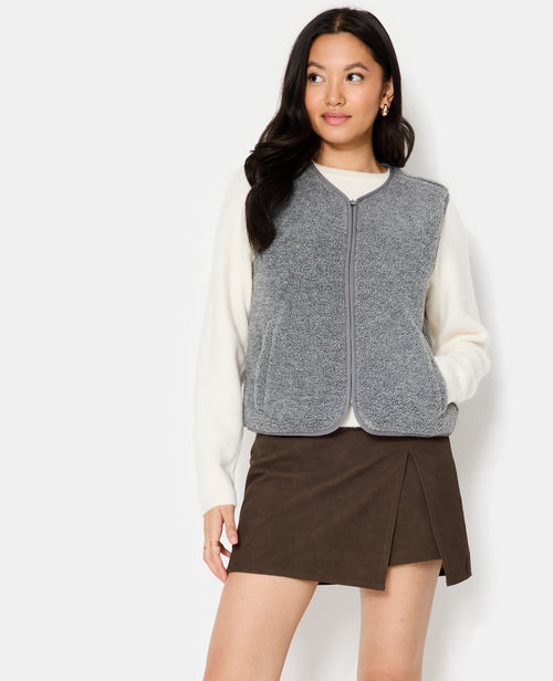 Veste sans manches zippée en sherpa - PIMKIE - 5