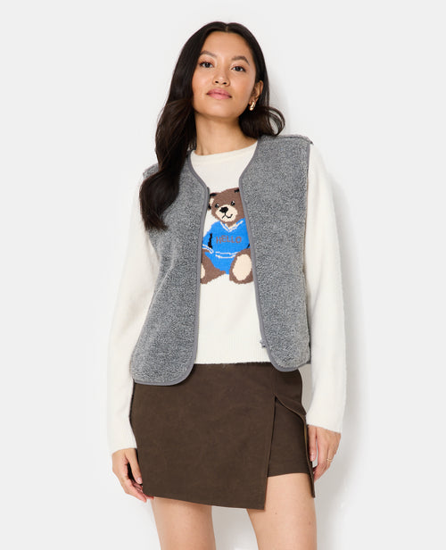 Veste sans manches zippée en sherpa - PIMKIE - 7