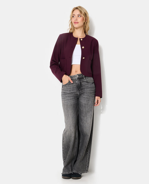 Veste droite et courte avec boutons écussons - PIMKIE - 5