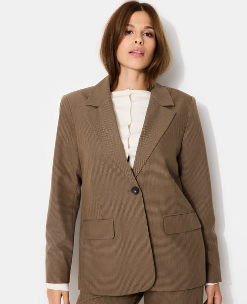 Veste blazer oversize motif mini pied-de-poule - PIMKIE - 7