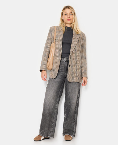 Veste blazer oversize en tissu chaud motif pied-de-poule - PIMKIE - 3