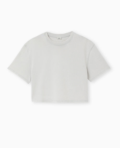 T-shirt court en coton épais effet délavé - PIMKIE - 4