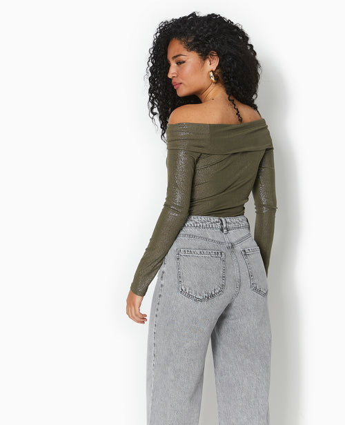 Top encolure Bardot avec paillettes - PIMKIE - 3