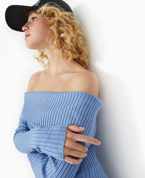 Pull maille côtelée encolure Bardot - PIMKIE - 1