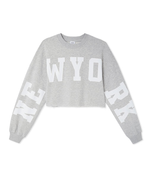 Sweat cropped base coupée avec NEW YORK - PIMKIE - 4