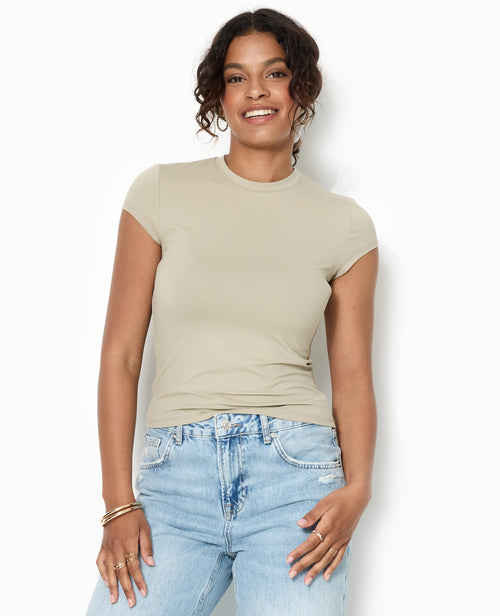 T-shirt ajusté en maille extensible - PIMKIE - 1
