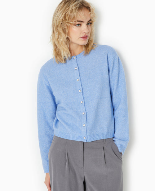 Gilet col rond avec bouton effet nacre - PIMKIE - 5