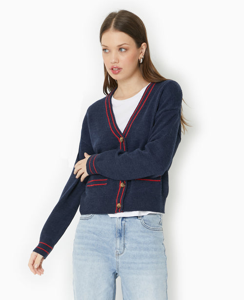 Gilet col V avec bords contrastés - PIMKIE - 5
