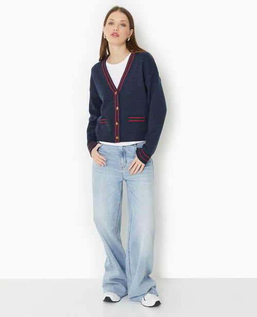 Gilet col V avec bords contrastés - PIMKIE - 7