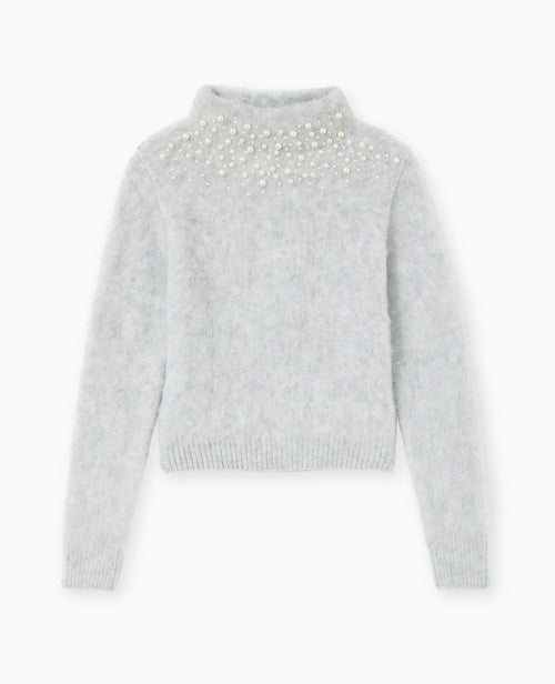 Pull en maille poilue avec perles cousues - PIMKIE - 3