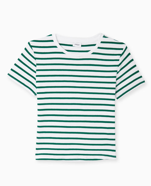 T-shirt court en maille côtelée rayée - PIMKIE - 4