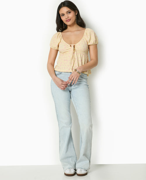 T-shirt manches ballons avec nouette - PIMKIE - 2