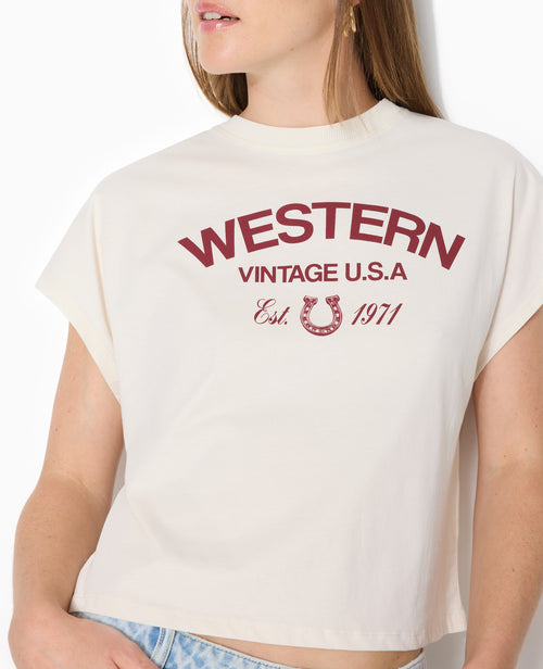 T-shirt court sans manches avec print devant - PIMKIE - 2