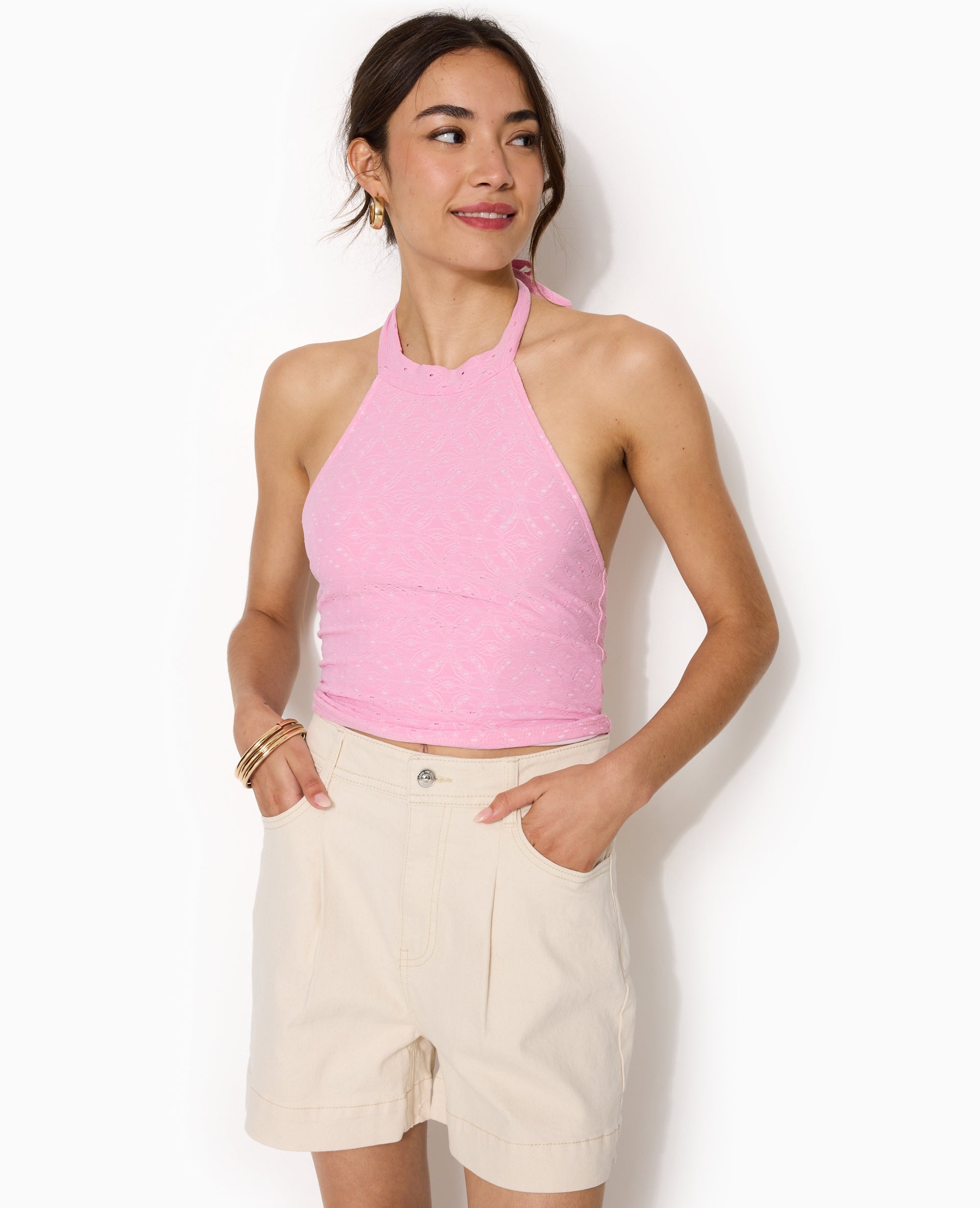 Top dos nu drapé Tie-Dye