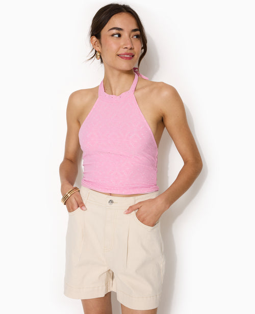 Top dos-nu effet broderie anglaise - PIMKIE - 1