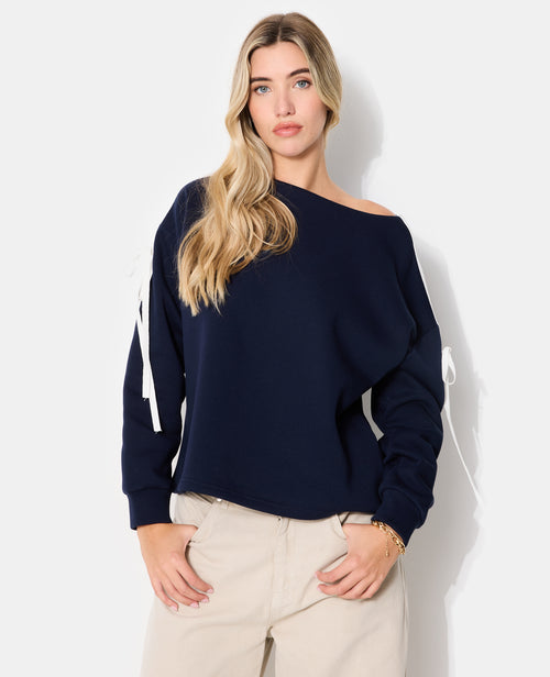 Sweat ample avec détail nœuds sur les manches - PIMKIE - 5