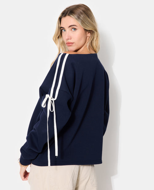Sweat ample avec détail nœuds sur les manches - PIMKIE - 6