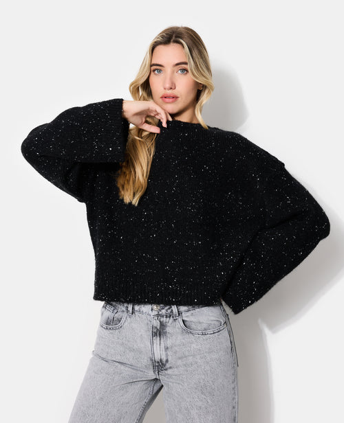 Pull col rond maille chinée avec laine - PIMKIE - 5