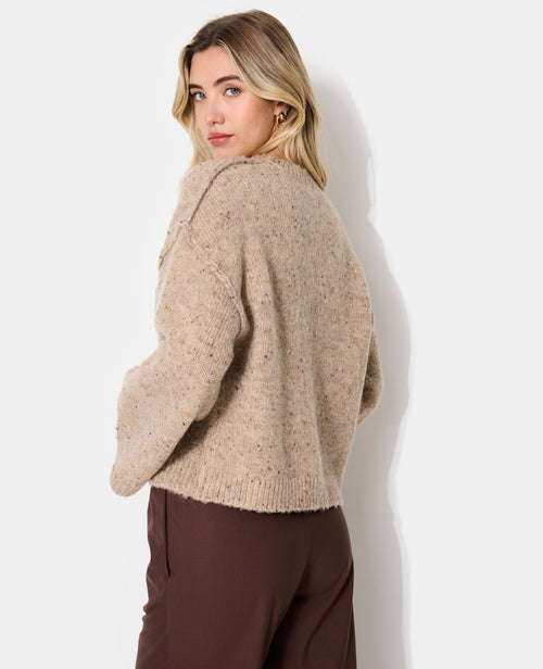 Pull col rond maille chinée avec laine - PIMKIE - 6