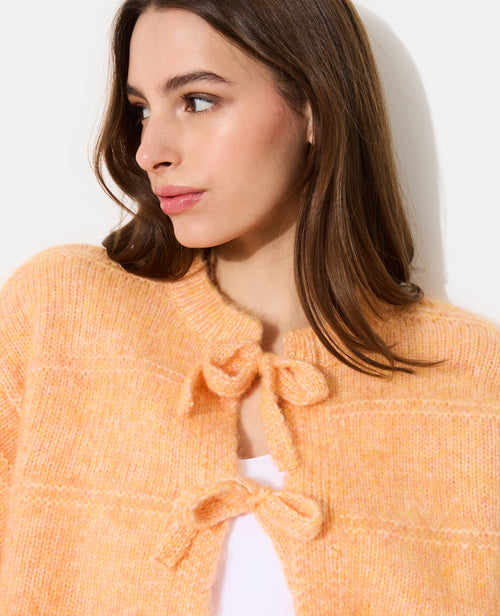 Gilet en maille fantaisie avec nouettes et volants - PIMKIE - 2