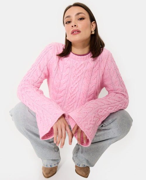 Pull en maille torsadée avec manches flare - PIMKIE - 3