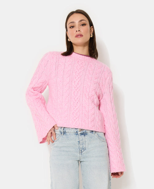 Pull en maille torsadée avec manches flare - PIMKIE - 5