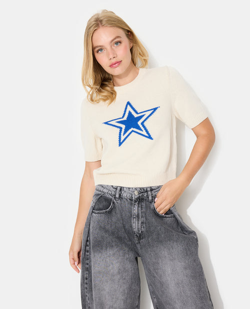 Pull manches courtes avec étoile - PIMKIE - 1