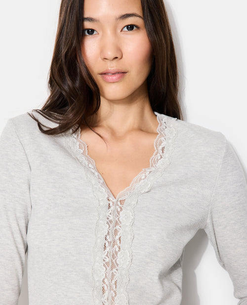 T-shirt manches longues avec dentelle - PIMKIE - 2