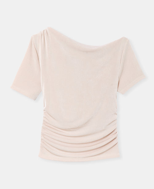 T-shirt asymétrique en maille fluide avec fronces - PIMKIE - 4