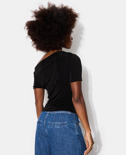T-shirt asymétrique en maille fluide avec fronces - PIMKIE - 6