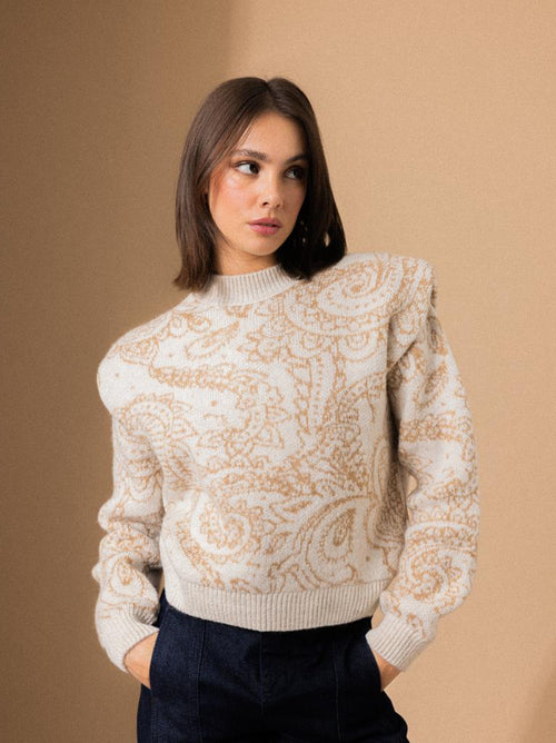 Pull motif cachemire avec épaulettes - PIMKIE - 1