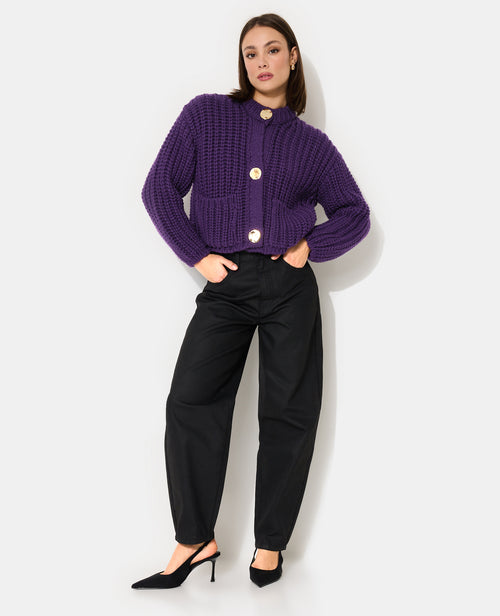 Gilet grosse maille avec gros boutons et poches - PIMKIE - 3