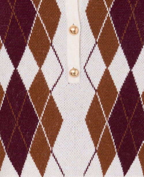 Pull col polo motif losanges - PIMKIE - 8