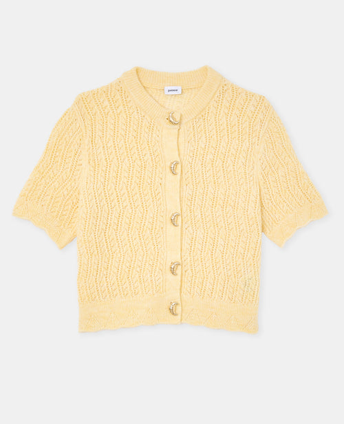 Gilet manches courtes en maille ajourée - PIMKIE - 4