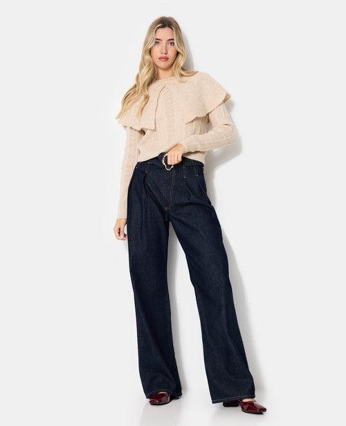 Pull avec cape en maille fantaisie ajourée - PIMKIE - 3