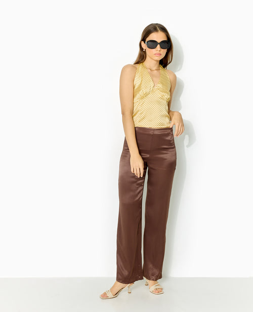 Top dos-nu en satin motif pois - PIMKIE - 3