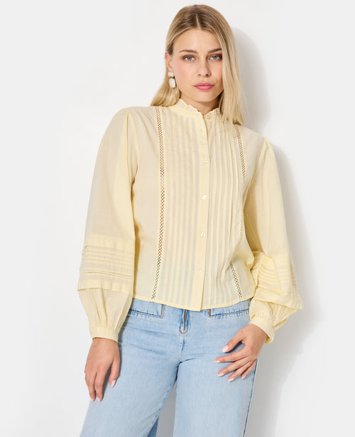 Blouse col volanté avec plis et dentelle - PIMKIE - 5